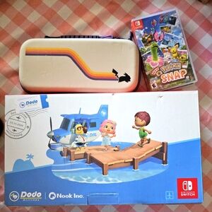 Nintendo Switch Animal Crossing with Pokemon Snap and Case